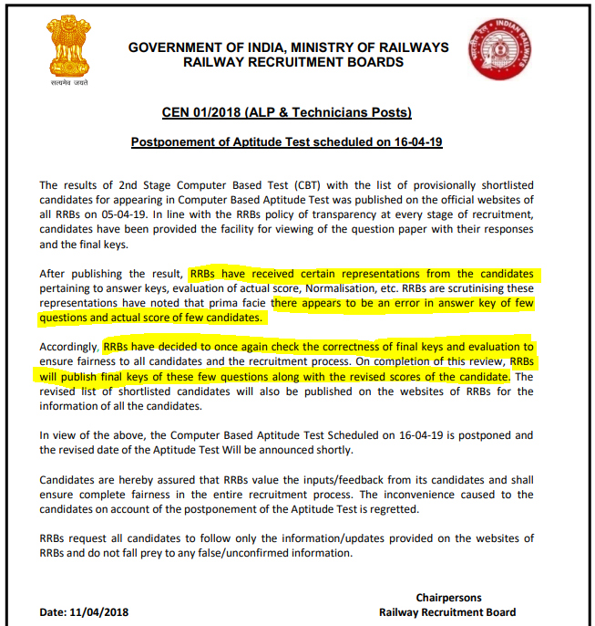 RRB ALP Result 2019 : Replacement Result Out | Check Now – Latest SSC jobs_0.1