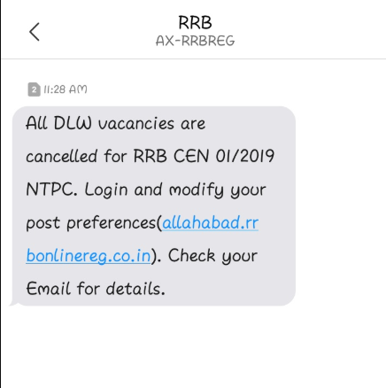 Bad News: RRB NTPC Vacancy Decreased to 35208 3 dlw vac -