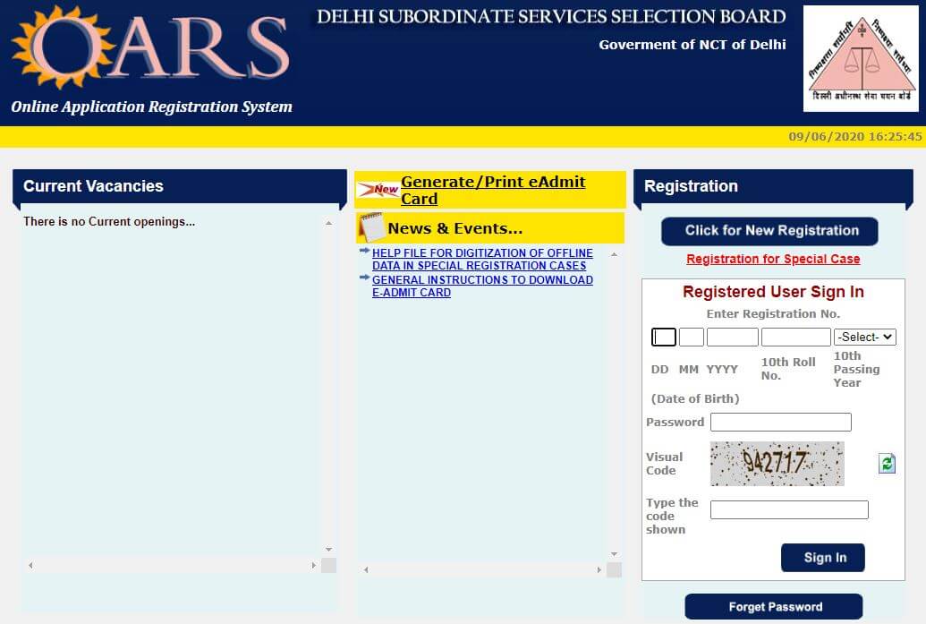 DSSSB Online Application Steps For DSSSB Online Registration