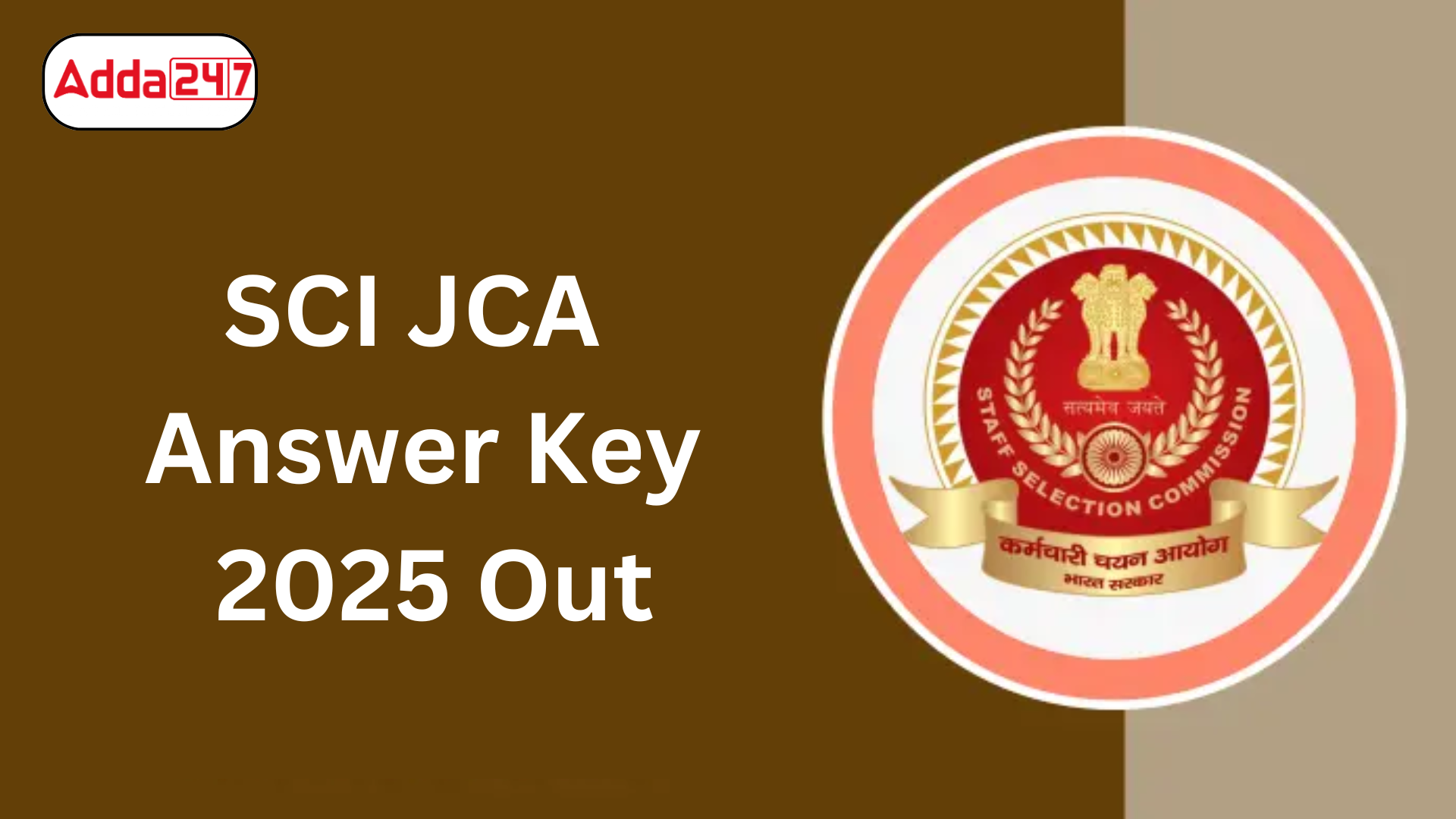 SCI JCA Answer Key 2025