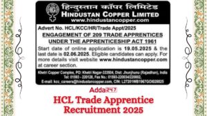 HCL Trade Apprentice Recruitment 2025, Short Notice Out for 209 Vacancies