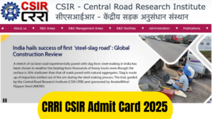 CSIR CRRI Admit Card 2025