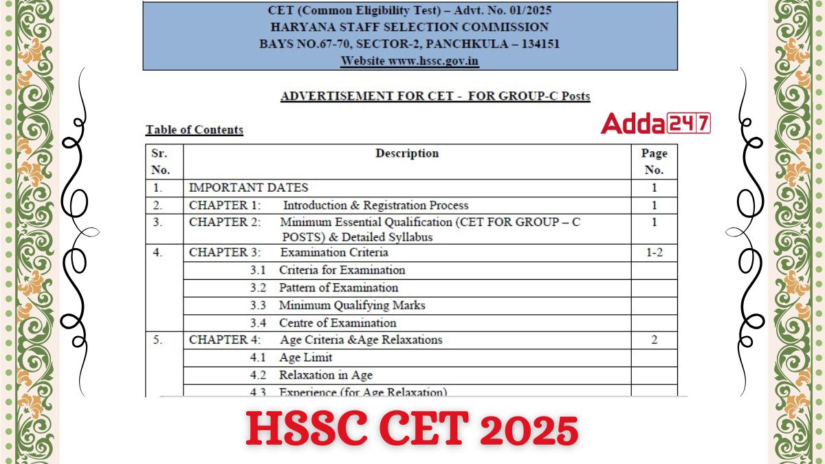 HSSC CET 2025